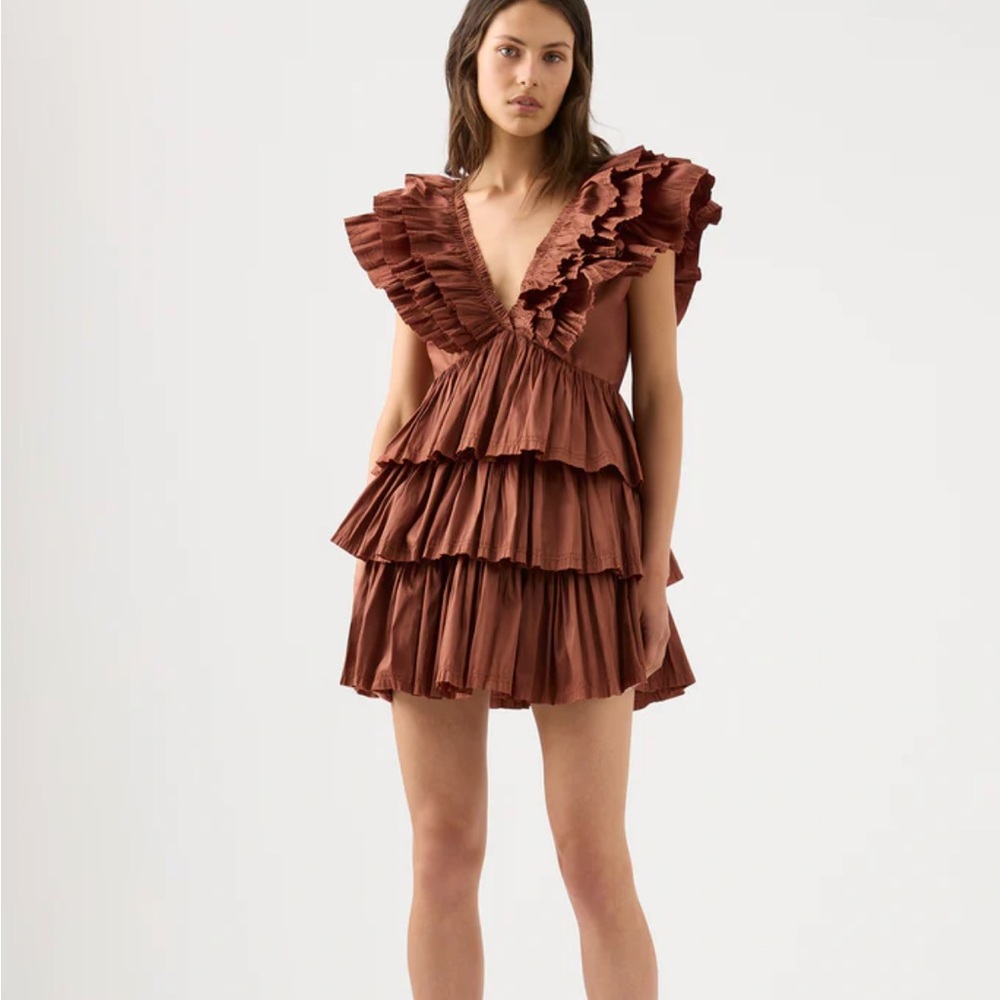 Beautiful mocha Aje dress. Size 16 which is the same as a US 12. New with tags